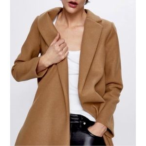 Zara Classic Camel Midi Trench Coat Sz. Small